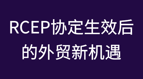 RCEP协定生效后的外贸新机遇